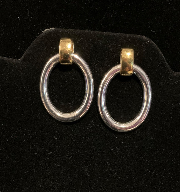 Costume Silver Earrings and Expandable Ring