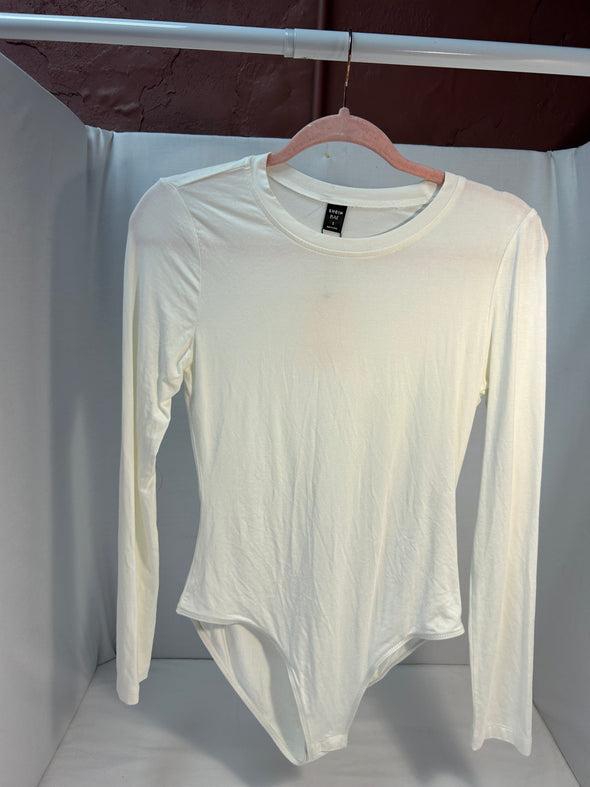 Women's Long Sleeve Body Suit. White, Size Small, New With Tags