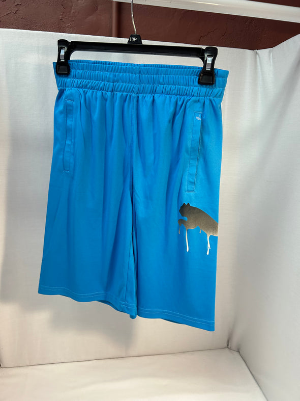Active Wear Elastic Waist Shorts, Blue,  Size 10, NEW