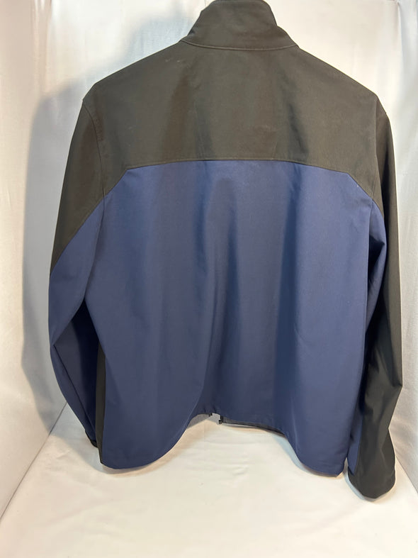 Men’s Lightweight Zip Front Golf Jacket, Black/Blue, Size XL