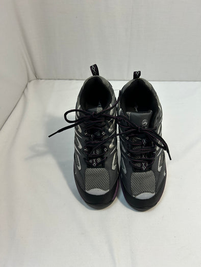 Ladies Hiking Shoes, Grey/Purple, Size 8.5