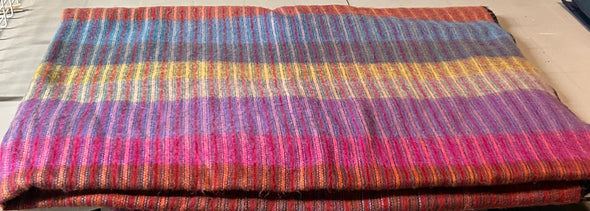 Wool Blanket, 66" x 90" Jewel Tones, In New Condition