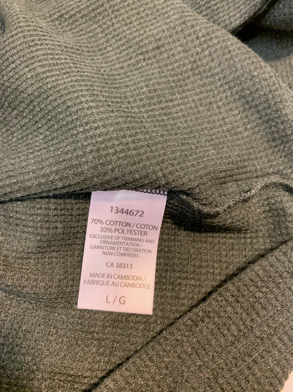 Men's Long Sleeve Top, Green, Size Large