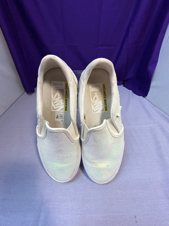 Ladies Iridescent Pearl Slip-On Sneakers, Size 7, Like New