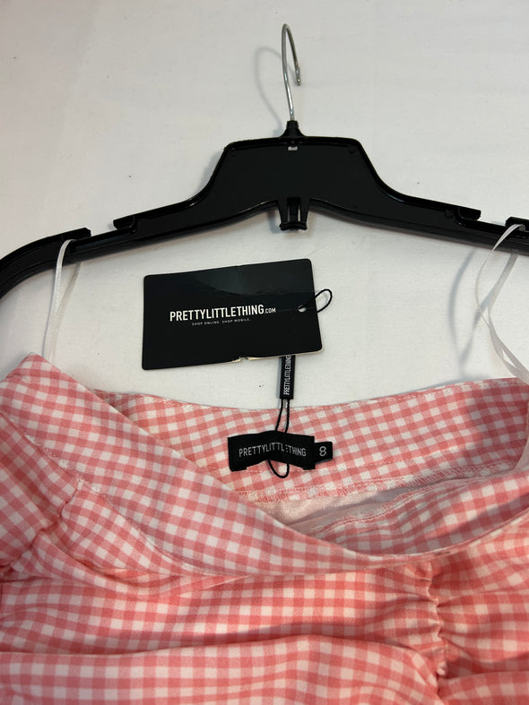 Strapless Pink Gingham Summer Top, Size 8, New