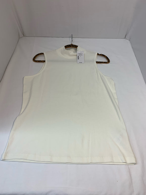 Mock Neck Sleeveless Top, White Size Large, NEW With Tags