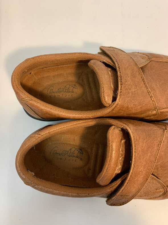 Slip-On Golf Shoes Velcro Closure, Tan Size 10,