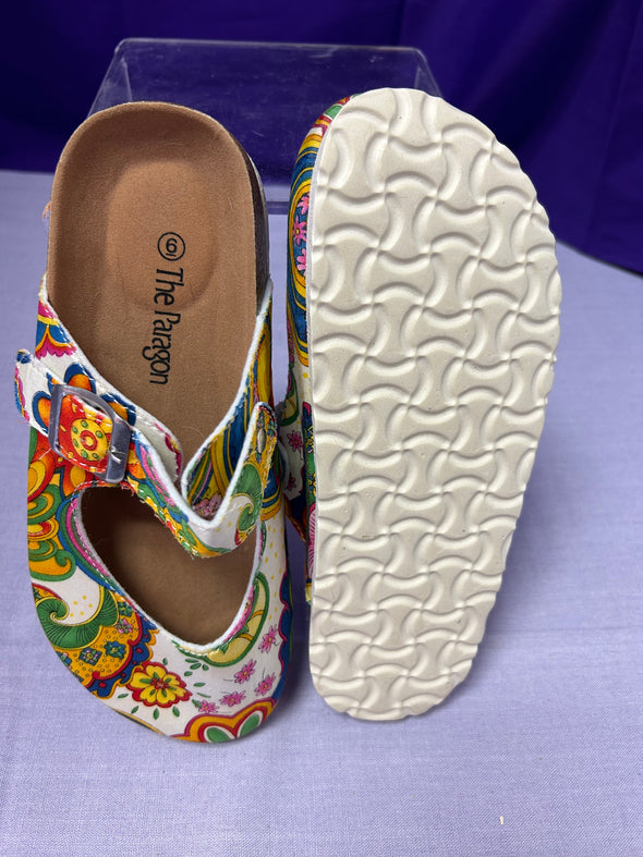 Casual Summer Slip-On Shoes, Multi Colour Pattern, Size 6, Like New