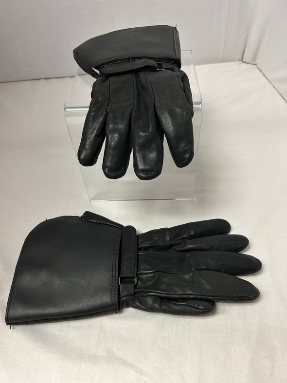 Windproof Biking Leather Gloves, Black Size Large