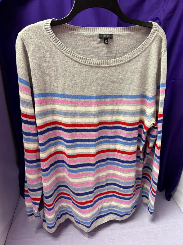 Ladies Long Sleeve Stripe XL Sweater, New Condition