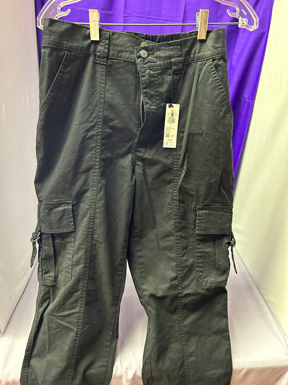 Women’s Bubble Cargo Pants, Black, Size Medium, NEW