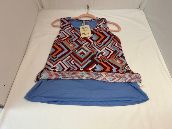 Package of 2 Tops, Light Blue/Print, Size Medium, NEW