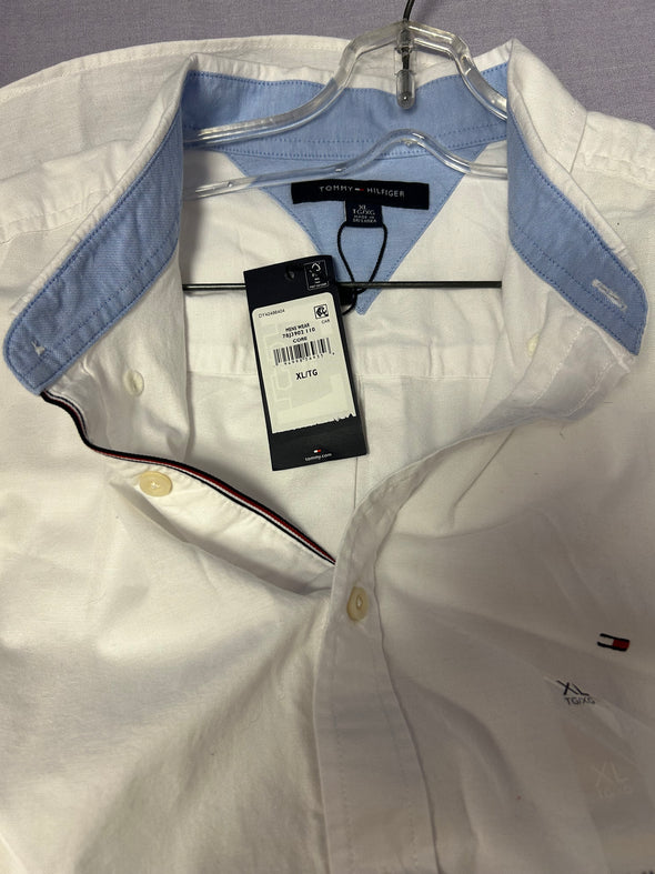 Men's Designer Label White Shirt, 98% Cotton 2% Elastane, XL, NEW