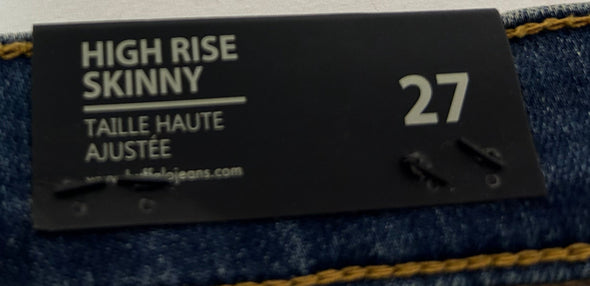 Ladies Blue Denim High Rise Jeans,  27”, NEW With Tags