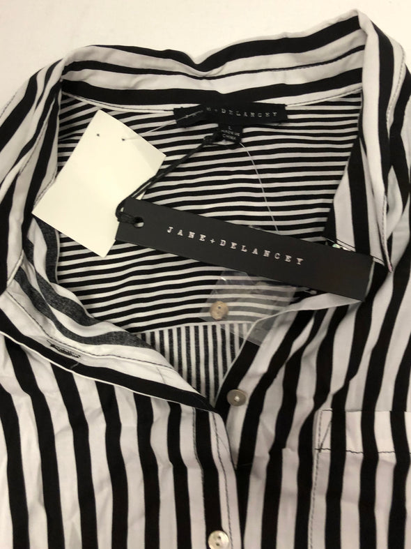 Striped Black and White Blouse (L)