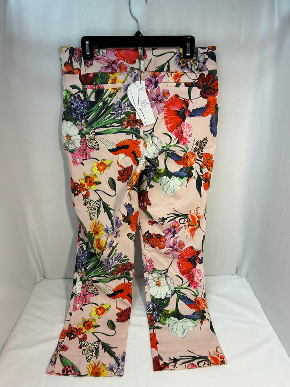 Ladies Floral Pants, Multi Colour, Pockets, High Waist, Size 12