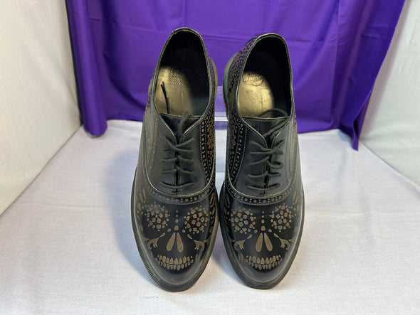 Men’s Leather Oxford Shoes, Black, Size 11