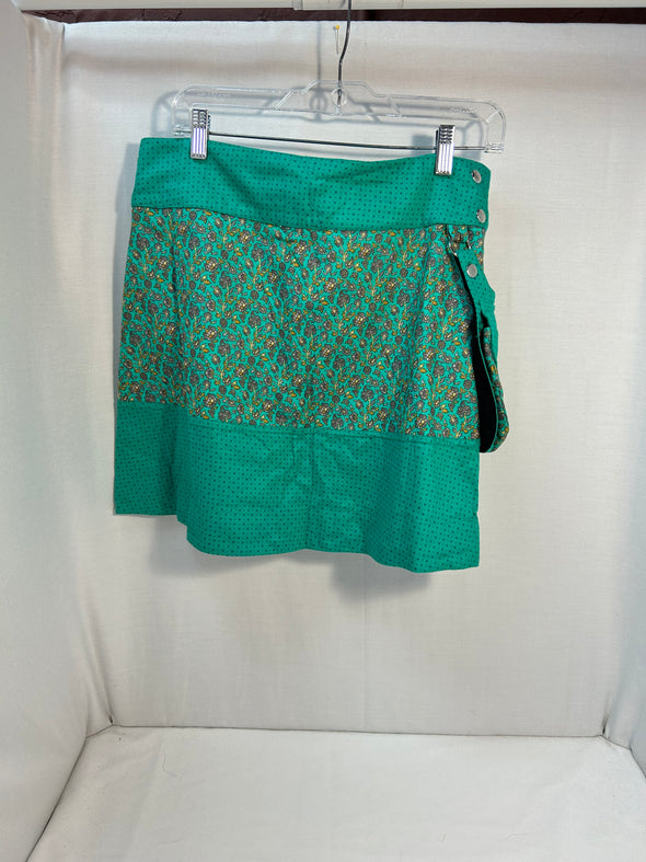 Ladies Wrap Around Skirt With Matching Purse, Green, Medium