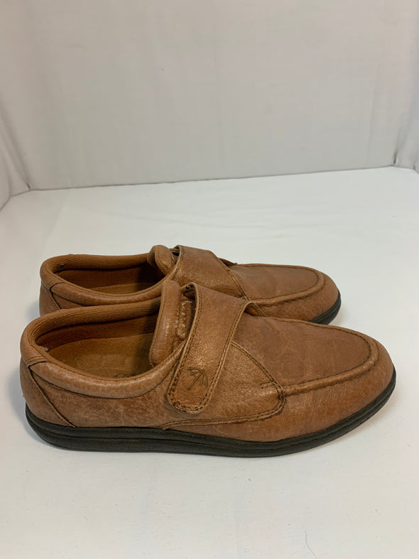 Slip-On Golf Shoes Velcro Closure, Tan Size 10,
