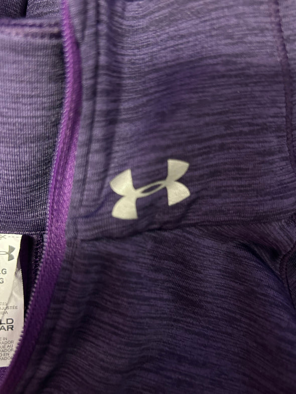 1/2 Zip Long Sleeve Cold Gear Top, Purple, Size Large