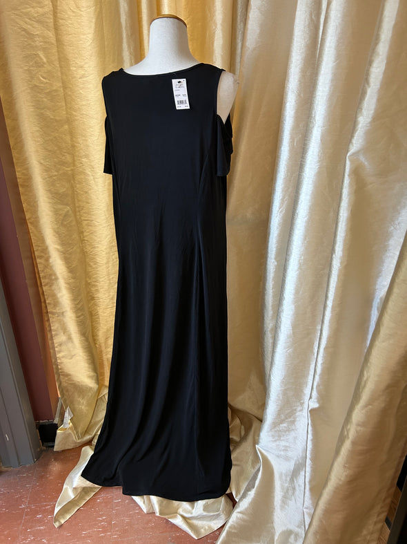 Ladies Long Sleeve Cold-Shoulder Maxi Dress, Size 2X, NEW