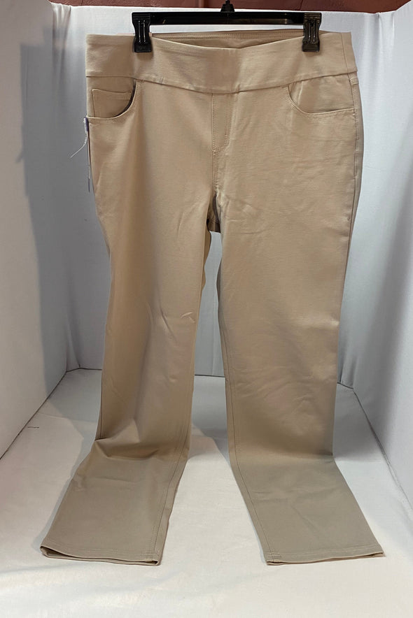 Women's Elastic Stretch Pull-On Pants, Pockets Taupe Size 14 New With Tags