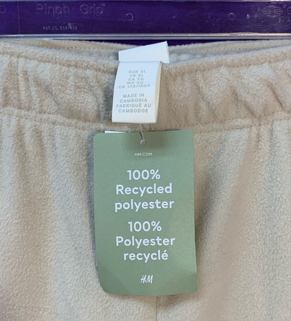 Ladies Track Pants, Covered Elastic at Waist & Ankle, Beige, XL NEW