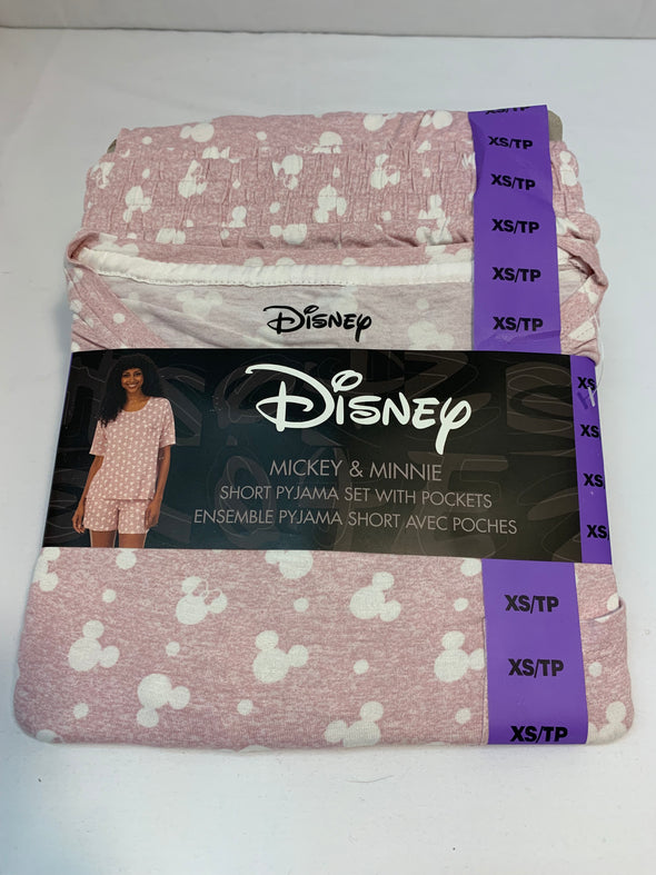 Ladies Short Pyjama Set With Pockets, Pink With Logo, Size XS NEW