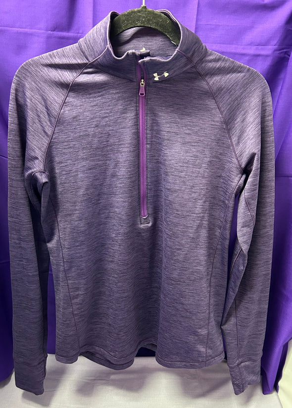 1/2 Zip Long Sleeve Cold Gear Top, Purple, Size Large