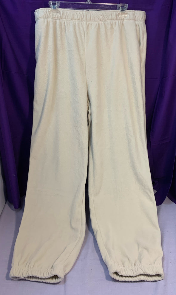 Ladies Track Pants, Covered Elastic at Waist & Ankle, Beige, XL NEW