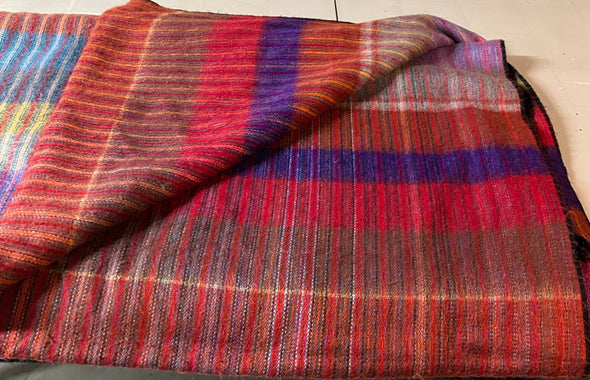 Wool Blanket, 66" x 90" Jewel Tones, In New Condition