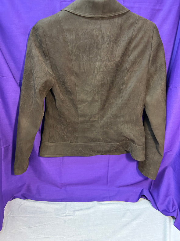 Ladies Dark Brown Jacket, Poly/Spandex, Size 2