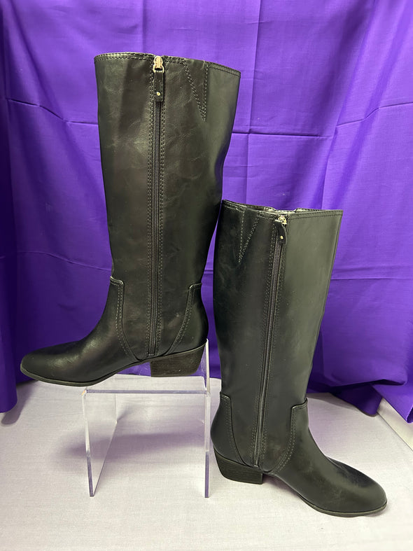Women's Wide Calf Knee-High Boots, Black 8.5M
