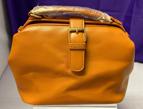 Women’s Satchel Handbag Tan, 10" x 7", With Cross Body Strap, NEW