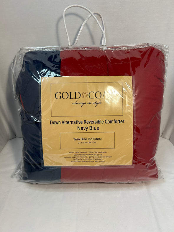Twin Size Reversible Red and Blue Comforter