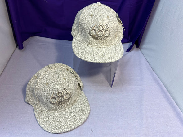 2 Ball Caps, 3" Peak, Grey, Size Large