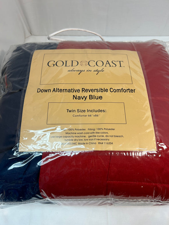 Twin Size Reversible Red and Blue Comforter