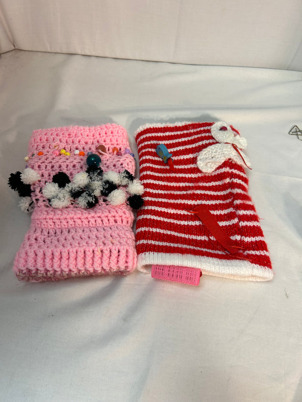 Knittted & Crocheted Twiddle Muffs, 10.5" x 7"