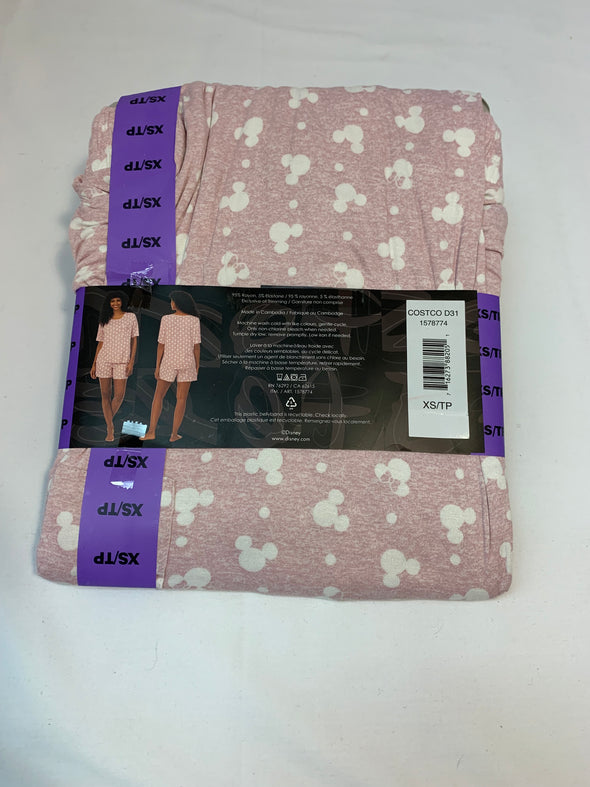 Ladies Short Pyjama Set With Pockets, Pink With Logo, Size XS NEW