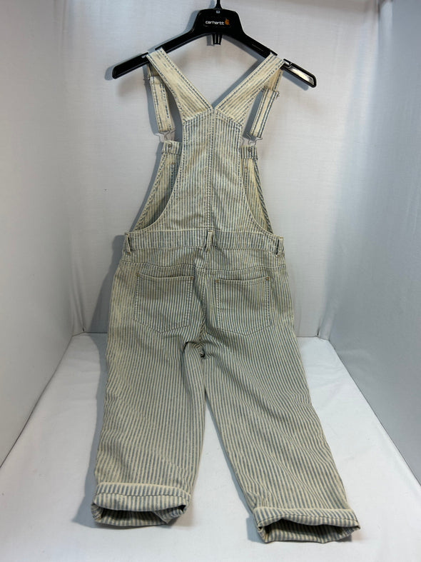 Relaxed Fit, Bib & Design Overalls, Stripe Blue, Size Small