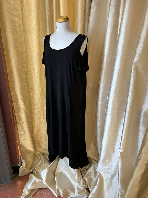 Ladies Long Sleeve Cold-Shoulder Maxi Dress, Size 2X, NEW