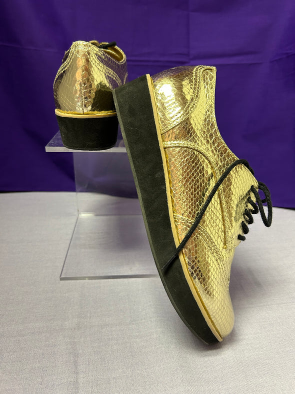 Gold Lamé Wedge Walking Shoes, Size 8.5, Great Condition