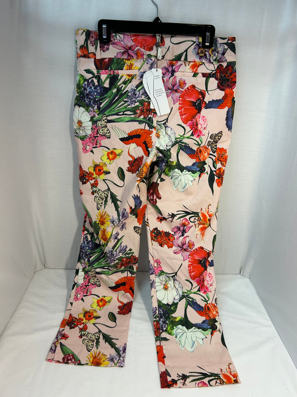 Ladies Floral Pants, Multi Colour, Pockets, High Waist, Size 12