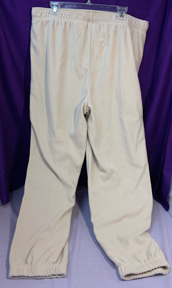 Ladies Track Pants, Covered Elastic at Waist & Ankle, Beige, XL NEW