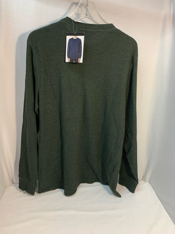Men's Long Sleeve Top, Green, Size Large
