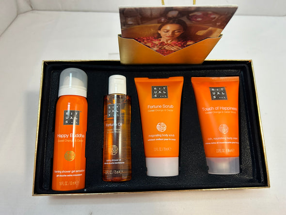 4 Piece Orange & Cedarwood Bath/Shower Set, NEW