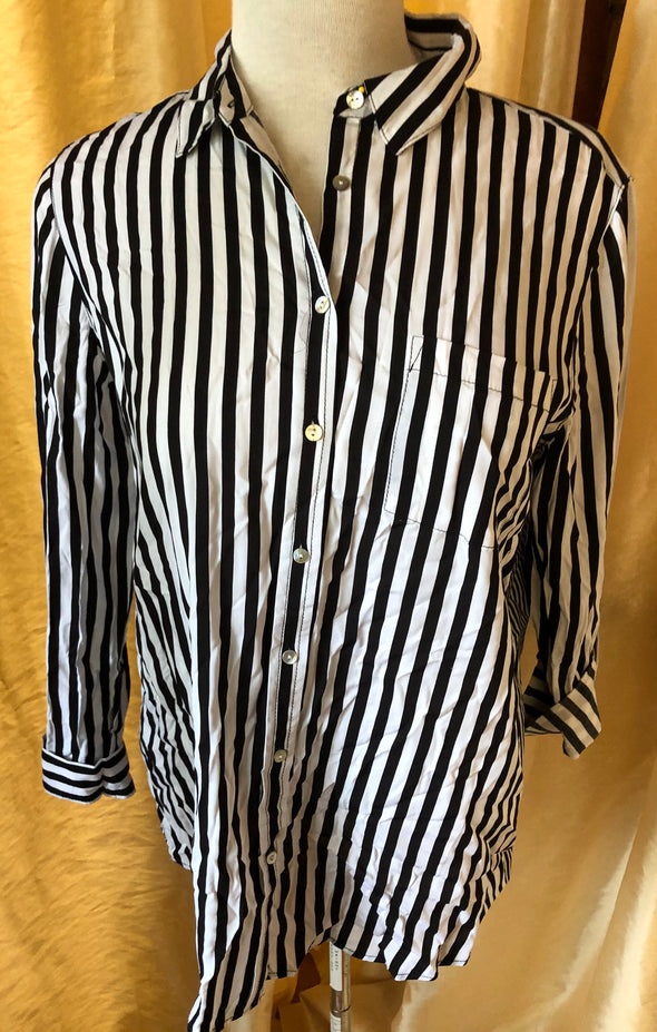 Striped Black and White Blouse (L)