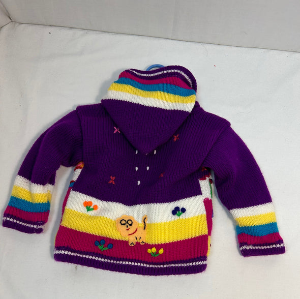 Children's Peruvian Fleece Lined Hoodie, Multi Colour, Size 2