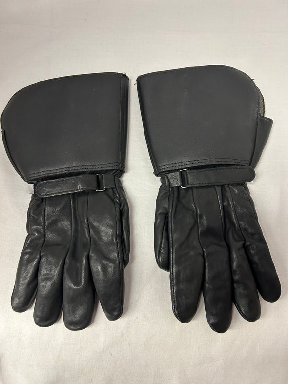 Windproof Biking Leather Gloves, Black Size Large