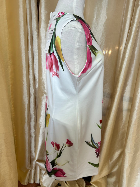 Ladies Pink & White Floral Dress, Size XL, NEW With Tags